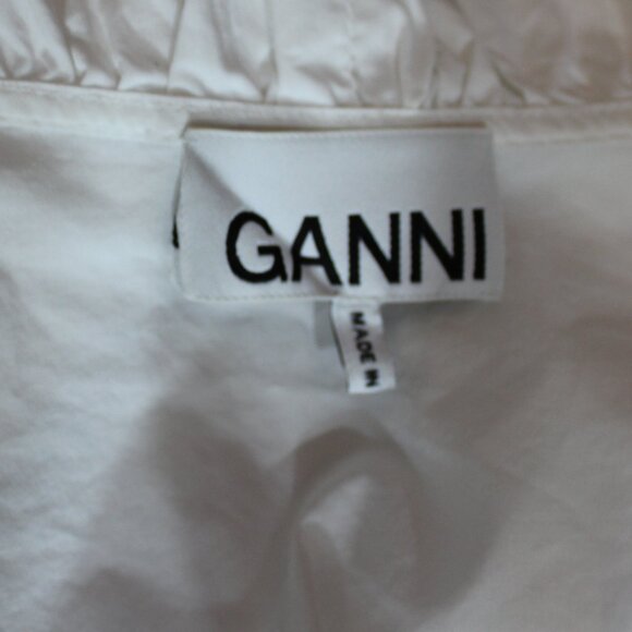 GANNI WRAP TOP This elegant white top  blouse cotton poplin  size 40 / US 8-10 - Picture 7 of 10